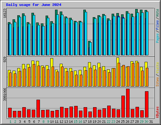 Daily usage for June 2024