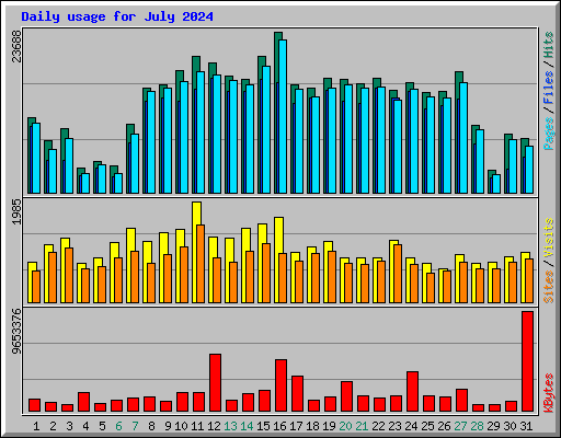 Daily usage for July 2024