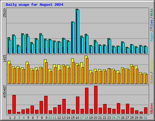 Daily usage for August 2024