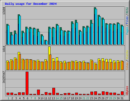 Daily usage for December 2024