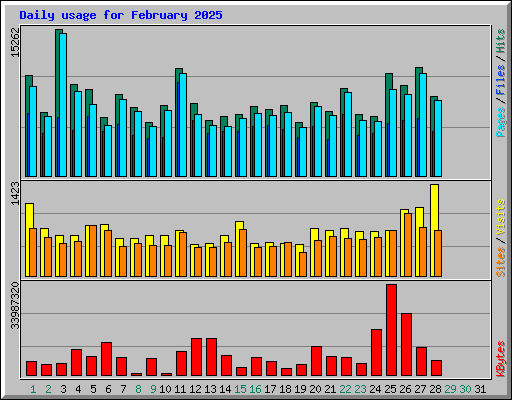 Daily usage for February 2025