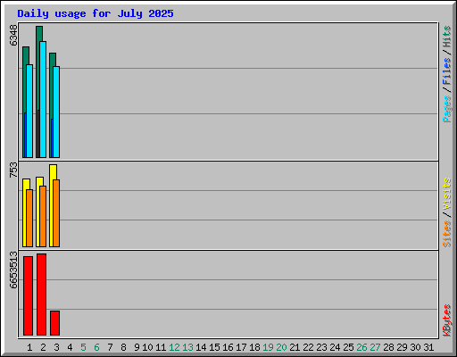 Daily usage for July 2025